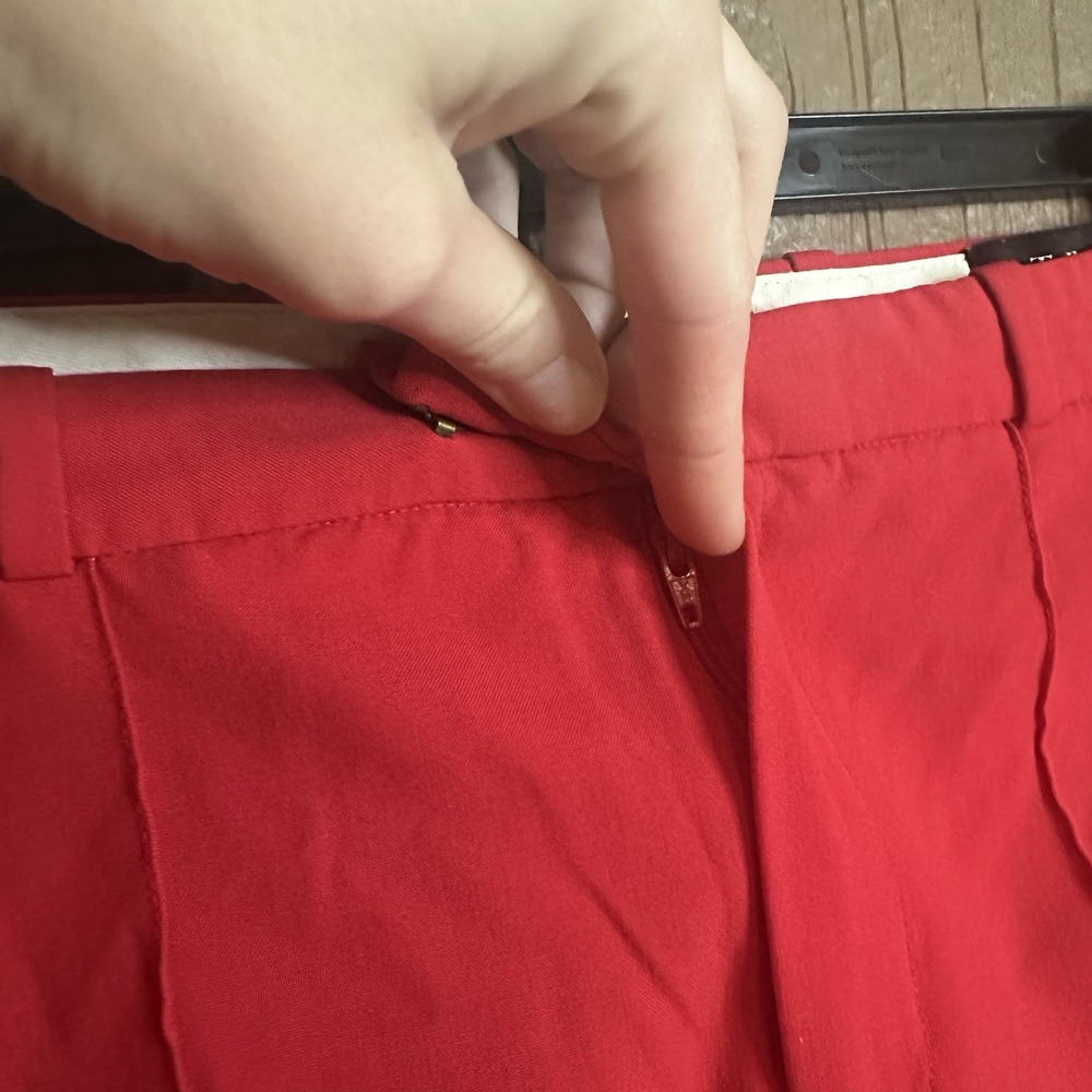 J Crew Womens Size 2 Red Wool Blend Tollegno 1900 Trouser Pants Career Work - Picture 4 of 8